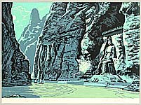 Lu Fang born 1932 - Giant Buddha at Binglingsi Caves - Ten Views of Yellow River - artelino Art Auctions. Lu Fang born 1932 - Giant Buddha at Binglingsi Caves - Ten Views of Yellow River