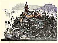 Huang Pimo born 1925 - Pagoda on the Gold Mountain - Ten Views of Jiangnan - artelino Art Auctions. Huang Pimo born 1925 - Pagoda on the Gold Mountain - Ten Views of Jiangnan