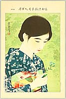 Shinsui Ito 1898-1972 - Beauty and Blue Flower - artelino Art Auctions. Shinsui Ito 1898-1972 - Beauty and Blue Flower