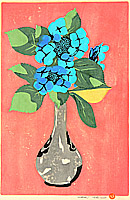 Hiroshi Ueda fl.ca. 1950s - Hydrangea in Vase - artelino Art Auctions. Hiroshi Ueda fl.ca. 1950s - Hydrangea in Vase