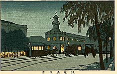 Yasuji Inoue 1864 - 1889 - Night View of Ginza - artelino Art Auctions. Yasuji Inoue 1864 - 1889 - Night View of Ginza