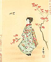 Shunko Nakajima fl.ca. 1890s - Beauty and Maple - artelino Art Auctions. Shunko Nakajima fl.ca. 1890s - Beauty and Maple
