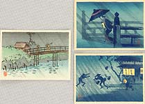 Hiroaki Takahashi 1871-1945 - Three Mini Prints - 7 - artelino Art Auctions. Hiroaki Takahashi 1871-1945 - Three Mini Prints - 7
