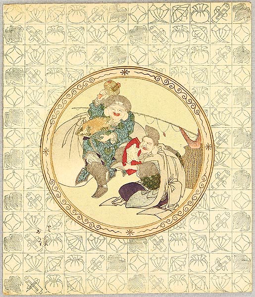 Hokkei Totoya 1780-1850 - Daikoku and Ebisu - Seven Lucky Gods - artelino Art Auctions. Hokkei Totoya 1780-1850 - Daikoku and Ebisu - Seven Lucky Gods