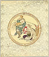 Hokkei Totoya 1780-1850 - Daikoku and Ebisu - Seven Lucky Gods - artelino Art Auctions. Hokkei Totoya 1780-1850 - Daikoku and Ebisu - Seven Lucky Gods