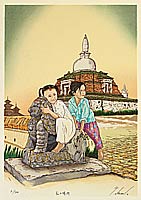 Ryusei Okamoto born 1949 - My Favorite Place - Children of Asia - artelino Art Auctions. Ryusei Okamoto born 1949 - My Favorite Place - Children of Asia