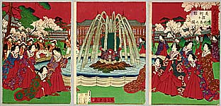 Toshimitsu Kobayashi active 1880-1900 - Fountain at Ueno Park - artelino Art Auctions. Toshimitsu Kobayashi active 1880-1900 - Fountain at Ueno Park