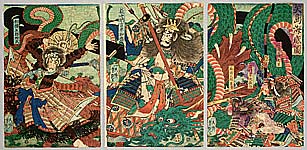 Yoshitsuya Koko 1822-1866 - Ghosts vs. Dragon - artelino Art Auctions. Yoshitsuya Koko 1822-1866 - Ghosts vs. Dragon