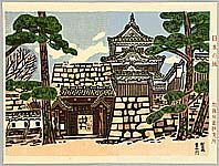 Okiie Hashimoto 1899-1993 - Castles of Japan - Matsuyama Castle - artelino Art Auctions. Okiie Hashimoto 1899-1993 - Castles of Japan - Matsuyama Castle