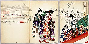 Chikanobu Toyohara 1838-1912 - Theater Performance - Ladies of Chiyoda Palace - artelino Art Auctions. Chikanobu Toyohara 1838-1912 - Theater Performance - Ladies of Chiyoda Palace