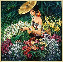 Yang Dehua 1940-2002 - The Flower Market of South Area - artelino Art Auctions. Yang Dehua 1940-2002 - The Flower Market of South Area