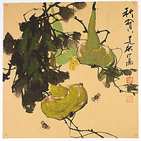 Jianqiu ZHANG born 1936 - Gourds and Bees