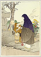 Kason Suzuki 1860-1919 - Nun at Grave Yard - artelino Art Auctions. Kason Suzuki 1860-1919 - Nun at Grave Yard