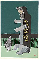 Umetaro Azechi 1902-1999 - Mountain Man and Bird - artelino Art Auctions. Umetaro Azechi 1902-1999 - Mountain Man and Bird