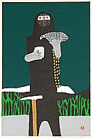 Umetaro Azechi 1902-1999 - Mountain Man and Bird - artelino Art Auctions. Umetaro Azechi 1902-1999 - Mountain Man and Bird