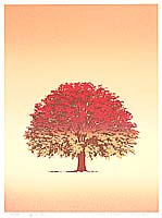 Yasunori Oshima born 1944 - Red Tree - artelino Art Auctions. Yasunori Oshima born 1944 - Red Tree