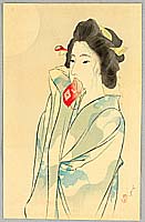 Eisen Tomioka 1864-1905 - Beauty and the Moon - artelino Art Auctions. Eisen Tomioka 1864-1905 - Beauty and the Moon