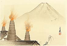 Gekko Ogata 1859-1920 - Chimneys - One Hundred Views of Mt. Fuji - artelino Art Auctions. Gekko Ogata 1859-1920 - Chimneys - One Hundred Views of Mt. Fuji