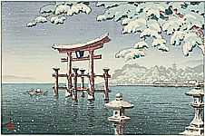 Koitsu Tsuchiya 1870-1949 - Miyajima in Snow - artelino Art Auctions. Koitsu Tsuchiya 1870-1949 - Miyajima in Snow