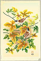 Shizuo Ashikaga fl.ca. 1950s - Bunting and Maple - artelino Art Auctions. Shizuo Ashikaga fl.ca. 1950s - Bunting and Maple