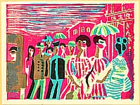 Sumio Kawakami 1895-1972 - Night of Ginza - Recollections of Tokyo - artelino Art Auctions. Sumio Kawakami 1895-1972 - Night of Ginza - Recollections of Tokyo