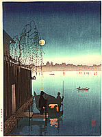 Eijiro Kobayashi active 1930's - Evening Cool on Sumida - artelino Art Auctions. Eijiro Kobayashi active 1930's - Evening Cool on Sumida