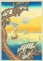 Hiroaki Takahashi 1871-1945 - Coming Ships - artelino Art Auctions. Hiroaki Takahashi 1871-1945 - Coming Ships