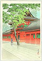 Hasui Kawase 1883-1957 - After Rain at Sanno Shrine - artelino Art Auctions. Hasui Kawase 1883-1957 - After Rain at Sanno Shrine