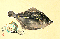 Bakufu Ono 1888-1976 - Flounder - artelino Art Auctions. Bakufu Ono 1888-1976 - Flounder