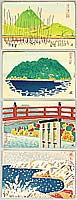 Hideo Nishiyama born 1911 - Four Post Card Size Prints no.1- Ohmi Hakkei - artelino Art Auctions. Hideo Nishiyama born 1911 - Four Post Card Size Prints no.1- Ohmi Hakkei