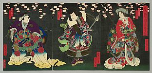 Yoshitaki Utagawa 1841-1899 - Cherry Blossoms Night - Kabuki - artelino Art Auctions. Yoshitaki Utagawa 1841-1899 - Cherry Blossoms Night - Kabuki
