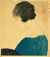 Shunkyo Yamamoto 1871-1933 - Snowy Morning - Asahi Newspapers Calendar - artelino Art Auctions. Shunkyo Yamamoto 1871-1933 - Snowy Morning - Asahi Newspapers Calendar