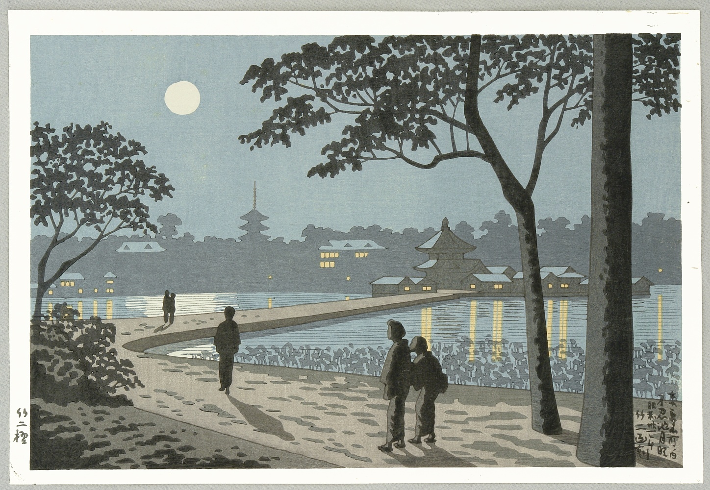 藤島武二: Shinobazu Pond Moonlight — 不忍池月明 - Japanese Art 