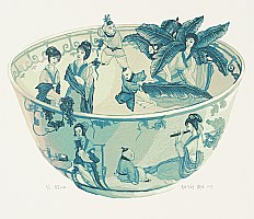 Dai Jia born in 1985 - Chinese Blue Bowl with Hundred Children 4