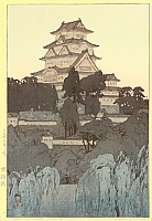 Hiroshi Yoshida 1876-1950 - Himeji Castle in the Evening - artelino Art Auctions. Hiroshi Yoshida 1876-1950 - Himeji Castle in the Evening