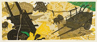 Fumio Kitaoka 1918-2007 - Flower and Cart - artelino Art Auctions. Fumio Kitaoka 1918-2007 - Flower and Cart