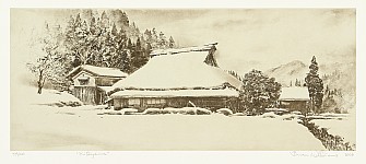 Brian Williams born 1950 - Kitayama - Farmhouse in Snow - artelino Art Auctions. Brian Williams born 1950 - Kitayama - Farmhouse in Snow