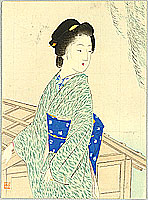 Kason Suzuki 1860-1919 - Beauty and Willow Tree - artelino Art Auctions. Kason Suzuki 1860-1919 - Beauty and Willow Tree