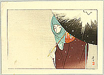 Eisen Tomioka 1864-1905 - Snowy Day - artelino Art Auctions. Eisen Tomioka 1864-1905 - Snowy Day