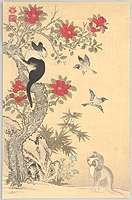Jakuchu Ito 1715-1800 - Birds, Cat and Dog - artelino Art Auctions. Jakuchu Ito 1715-1800 - Birds, Cat and Dog