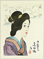 Yumeji Takehisa 1884-1934 - Beauty at Moat - artelino Art Auctions. Yumeji Takehisa 1884-1934 - Beauty at Moat