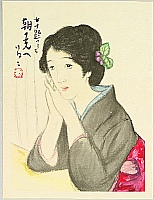 Yumeji Takehisa 1884-1934 - A Bijin in the Morning - artelino Art Auctions. Yumeji Takehisa 1884-1934 - A Bijin in the Morning