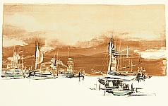 Unknown - A Harbor - artelino Art Auctions. Unknown - A Harbor