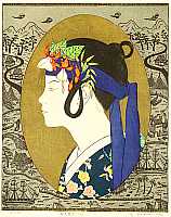 Ryusei Okamoto born 1949 - South Island Festival Girl - C - artelino Art Auctions. Ryusei Okamoto born 1949 - South Island Festival Girl - C