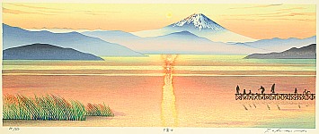 Ryusei Okamoto born 1949 - Mt. Fuji in Evening Glow - artelino Art Auctions. Ryusei Okamoto born 1949 - Mt. Fuji in Evening Glow