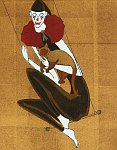 Ryusei Okamoto born 1949 - The Clown and the Cat - artelino Art Auctions. Ryusei Okamoto born 1949 - The Clown and the Cat