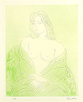 Shigekichi Tanaka 1898-1994 - Nude in Green - artelino Art Auctions. Shigekichi Tanaka 1898-1994 - Nude in Green