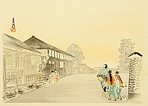 Gekko Ogata 1859-1920 - Street Entertainers - One Hundred Fuji - artelino Art Auctions. Gekko Ogata 1859-1920 - Street Entertainers - One Hundred Fuji