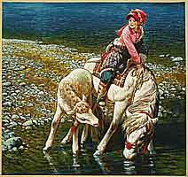Yang Dehua 1940-2002 - Water Horses at Highland Lake - artelino Art Auctions. Yang Dehua 1940-2002 - Water Horses at Highland Lake