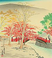 Tomikichiro Tokuriki 1902-1999 - Autumn in Mt. Takao - 15 Views of Kyoto - artelino Art Auctions. Tomikichiro Tokuriki 1902-1999 - Autumn in Mt. Takao - 15 Views of Kyoto